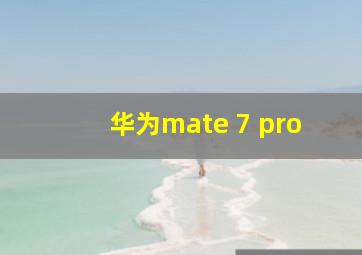 华为mate 7 pro